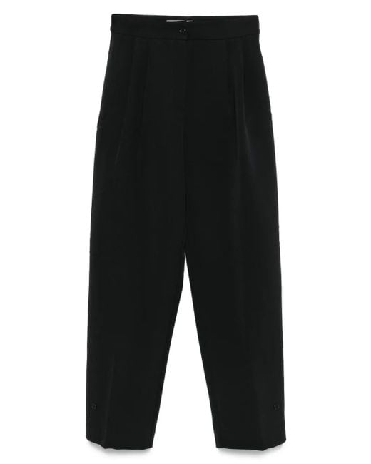 Frankie Shop Black Geknöpfte Hose mit Falten
