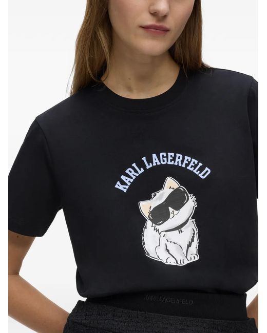Karl Lagerfeld Black Ikon Choupette T-Shirt