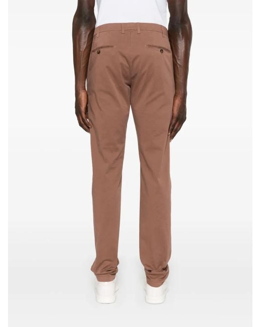 Pantalon Chino En Coton À Design Stretch Canali pour homme en coloris Brown