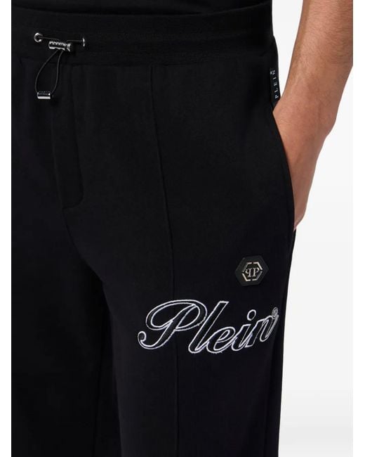 Philipp Plein Black Logo Sweatpants for men