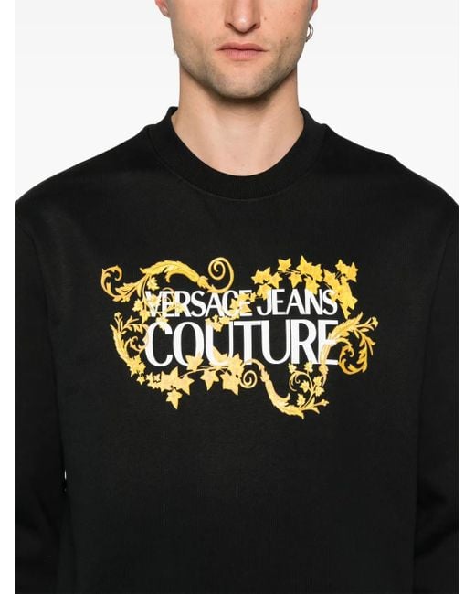 Versace Jeans Couture Black Sweatshirt With Print for men