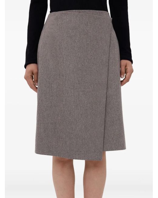 Loulou de Saison Gray Jil Asymmetrical Midi Skirt
