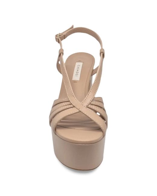 Casadei Natural Elsa Heeled Sandals