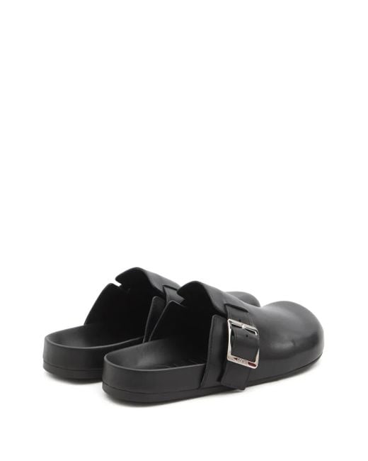 Loewe Black Leather Ease Buckle Mule for men