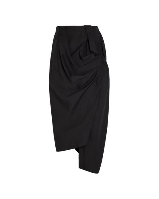 Issey Miyake Black Draped Asymmetric Trousers
