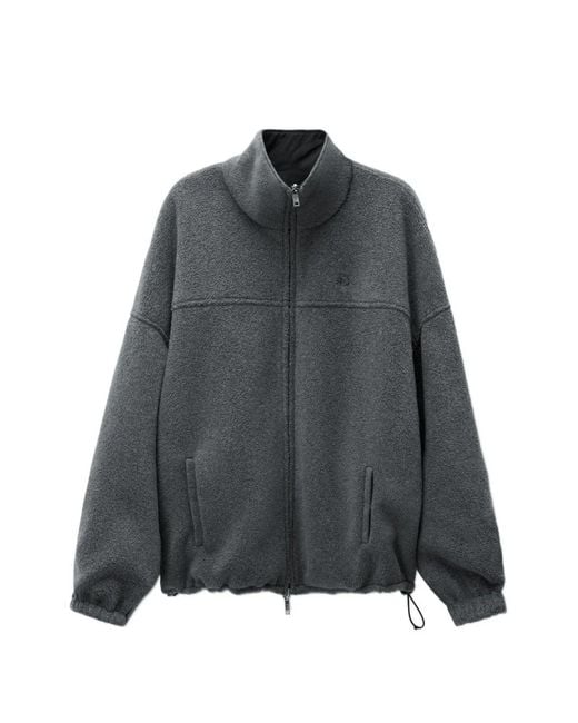 Alexander Wang Gray Reversible Funnel-Neck Track Jacket