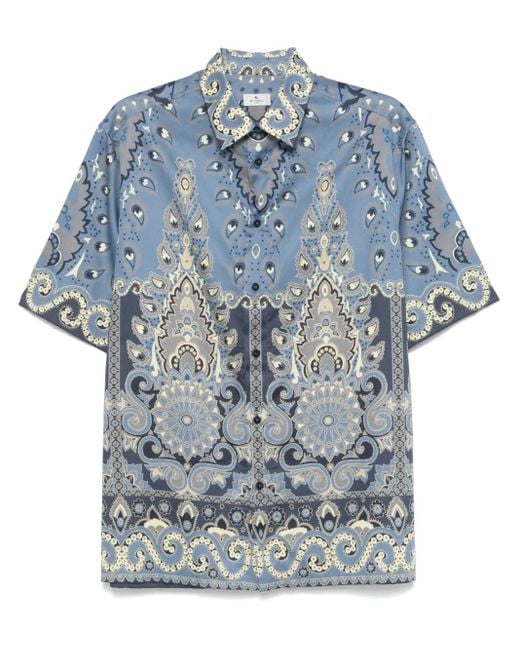 メンズ Etro ペイズリー シャツ Blue