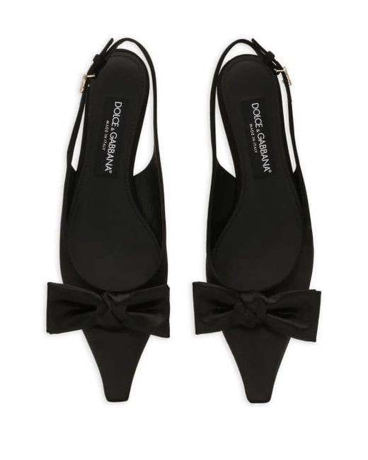 Dolce & Gabbana Black Satin Slingback Pumps
