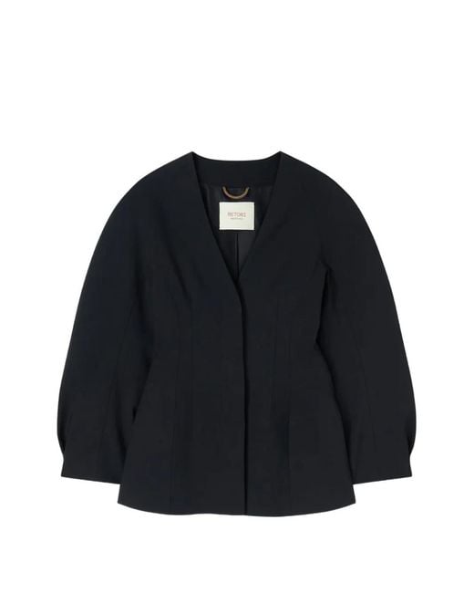 RETORI Black Hourglass Single-Breasted Wool Blazer