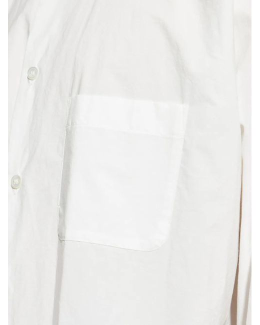 Homme Plissé Issey Miyake White Cotton Shirt With Front Button Fastening for men
