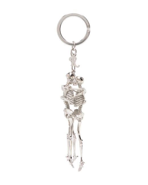 Raf Simons White Kissing Skeletons Keychain for men