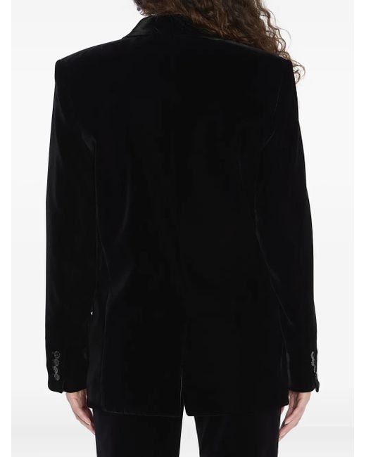 Saint Laurent Cassandre Fluwelen Jack Met Dubbele Rij Knopen in het Black
