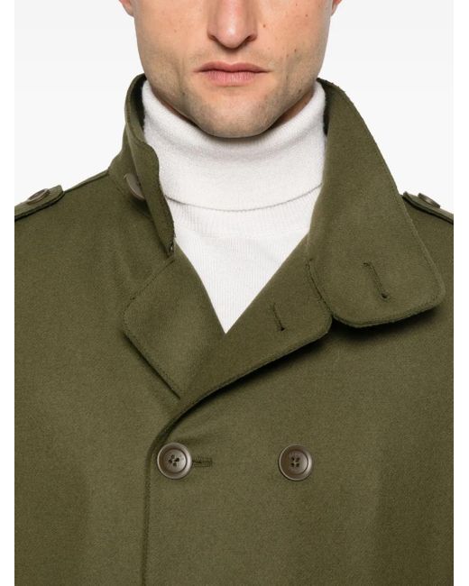 Herno Green Button-Down Coat for men