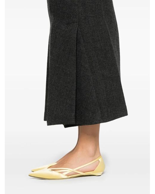 Prada Black Midirock Mit Falten