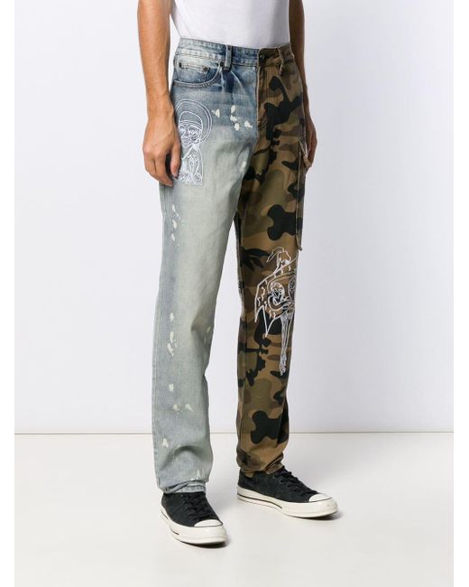split denim jeans mens