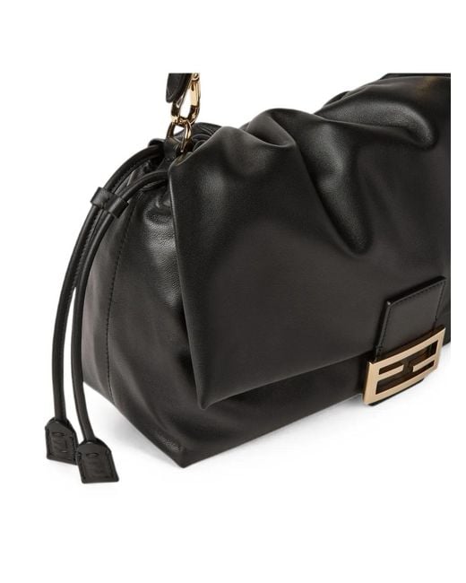 Fendi Black Baguette Leather Shoulder Bag