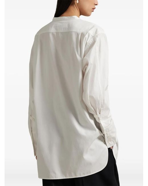 Polo Ralph Lauren White Mandarin-Collar Cotton Shirt