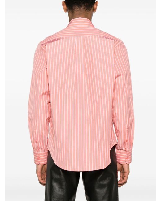 Martine Rose Pink Striped Cotton Shirt for men