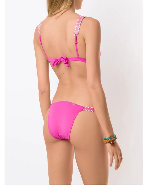 Amir Slama Pink Tie-Fastening Triangle Bikini Set