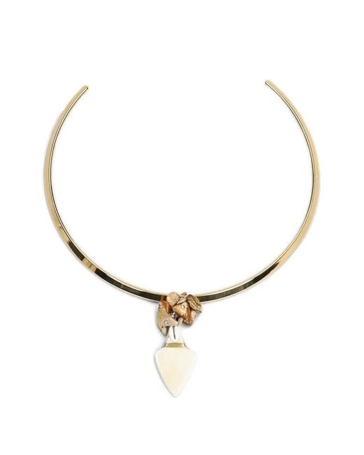 Isabel Marant White Anna Stone-Embellished Torque Necklace