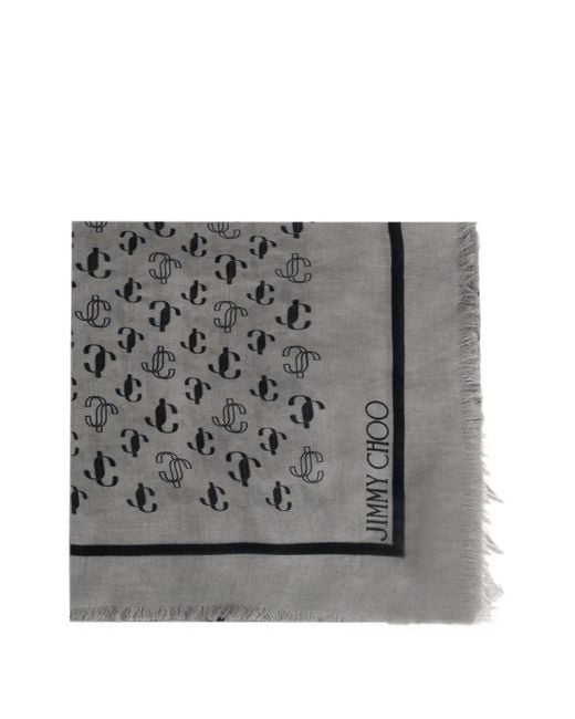 Jimmy Choo Gray Scarf With Monogram