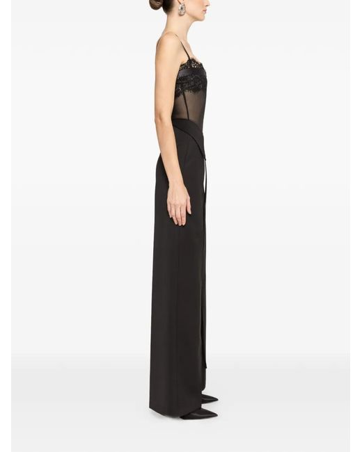 Nissa Black Drawstring-Detail Pants
