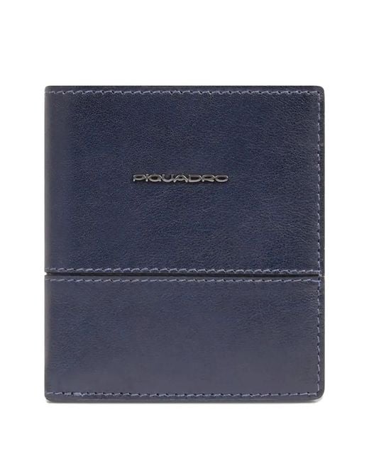 Piquadro Blue Stitched Wallet