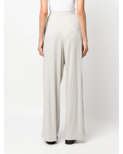 Fabiana Filippi White Wide Leg Wool Trousers