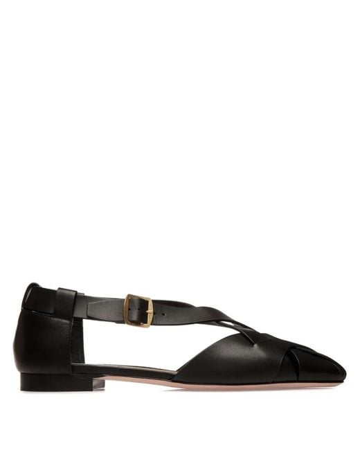 Bally Black Sylt Braided Square-Toe Flat Pumps