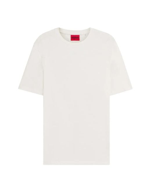 HUGO White Round-Neck T-Shirt for men