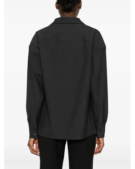 Philosophy Di Lorenzo Serafini Black V-Neck Blouse