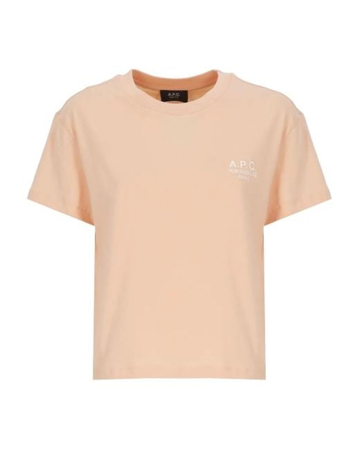 A.P.C. Natural Embroidered-Logo T-Shirt