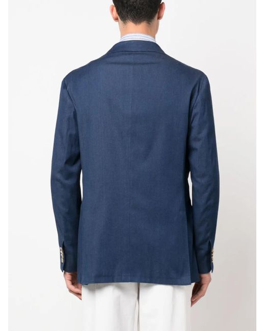 メンズ Kiton シングルジャケット Blue