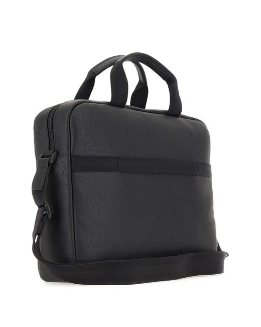 Boss Black Pebbled-Effect Briefcase for men