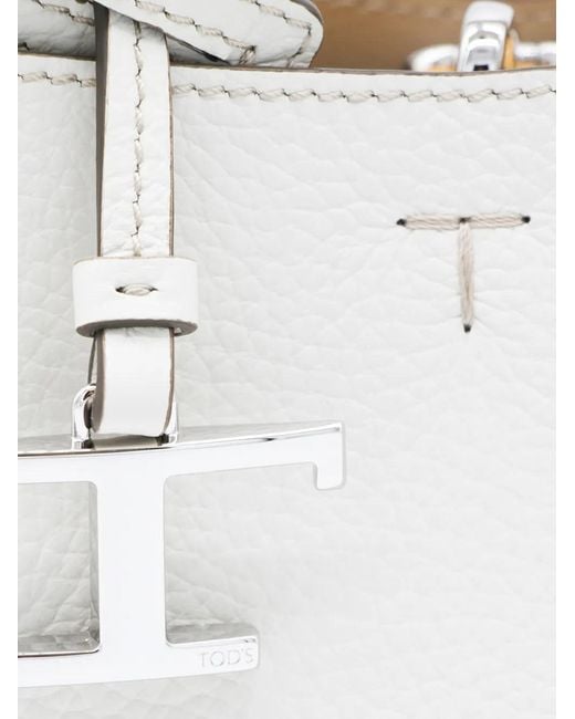 Tod's White Micro Leather With Removable Shoulder Strap Bags