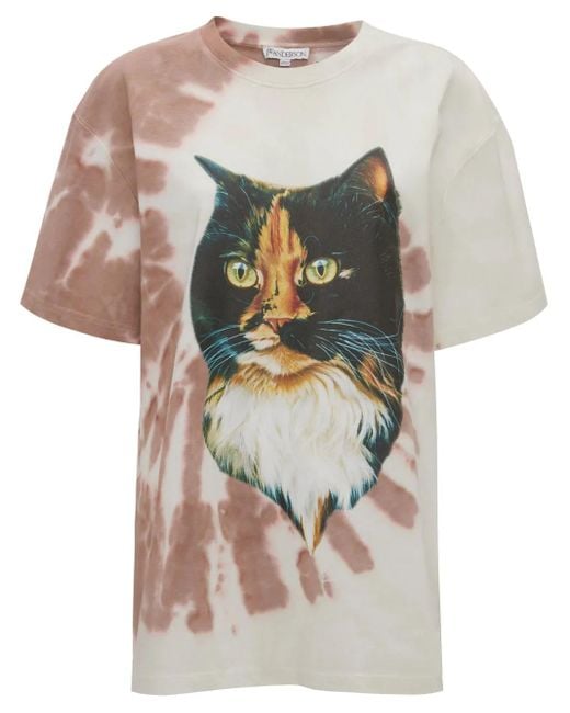 J.W. Anderson Gray Cat-Print Organic Cotton T-Shirt