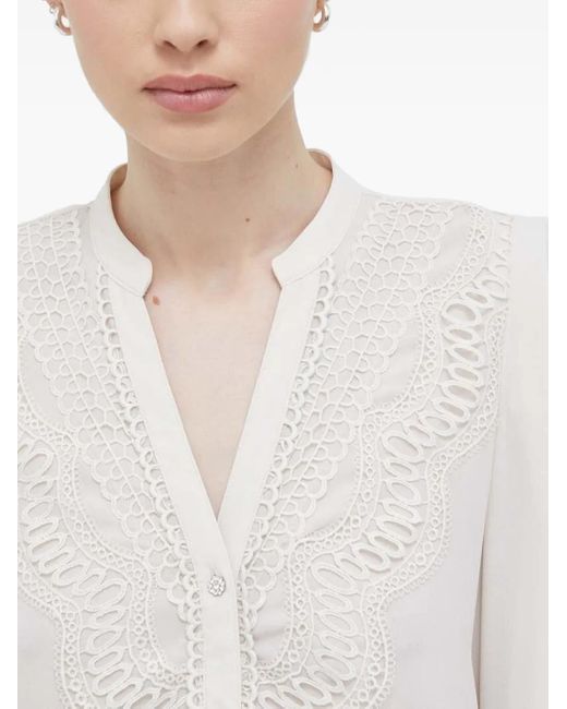 Bruuns Bazaar White Lace-Detail Blouse