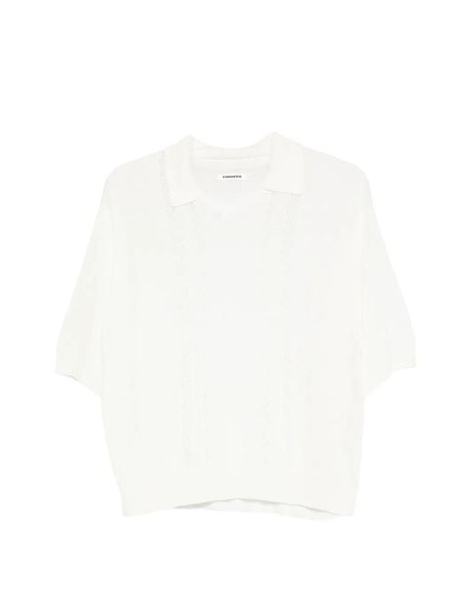 Cordera White Lace-Effect Perforated Top