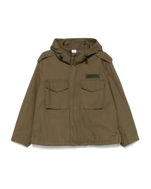 Aspesi Green Cotton Hooded Jacket