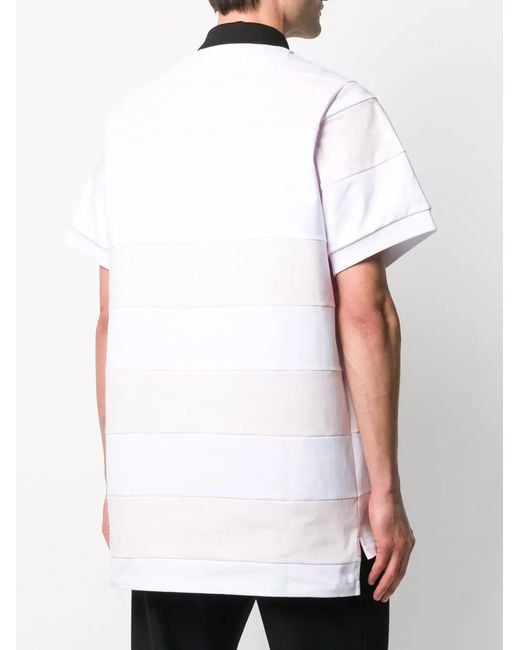 Prada White Striped Rugby Polo Shirt for men
