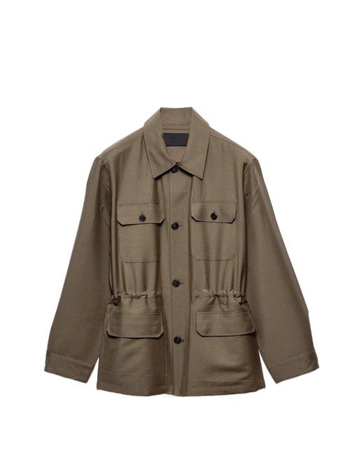 Prada Brown Veste Safari En Mohair Et Laine for men