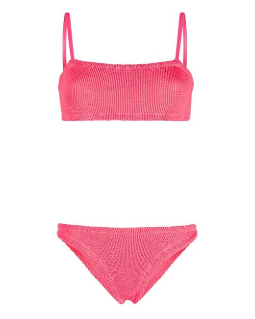 Set bikini Gigi con effetto stropicciato di Hunza G in Rosa | Lyst