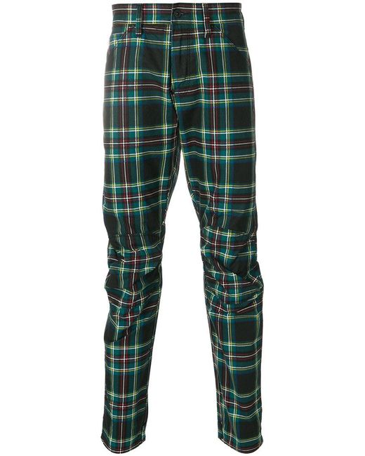 G-Star RAW Green Tartan Trousers for men