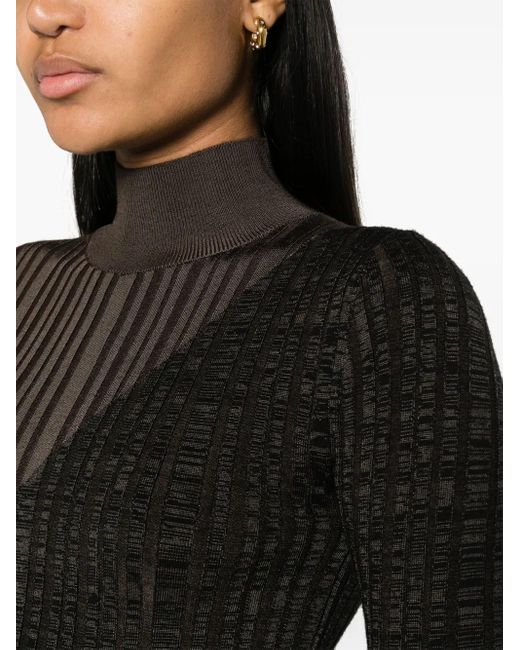 Nanushka Black Zareen High-Neck Ribbed Jumper