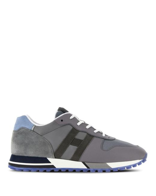 Hogan Gray H383 Panelled Lace-up Sneakers for men