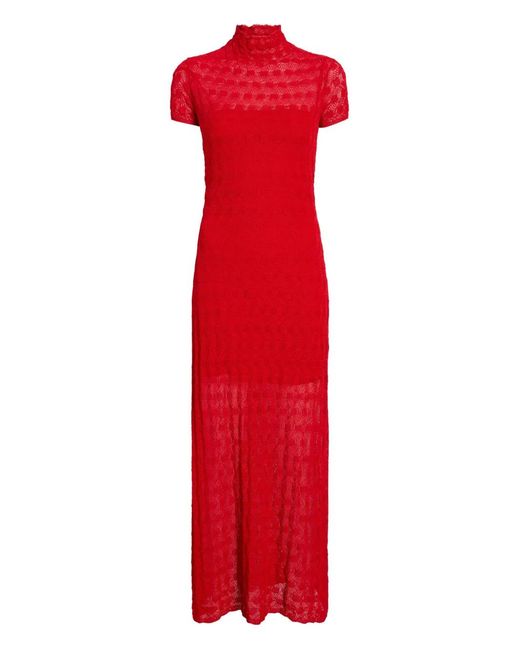 Proenza Schouler Red Robe Zein À Coupe Mi-Longue