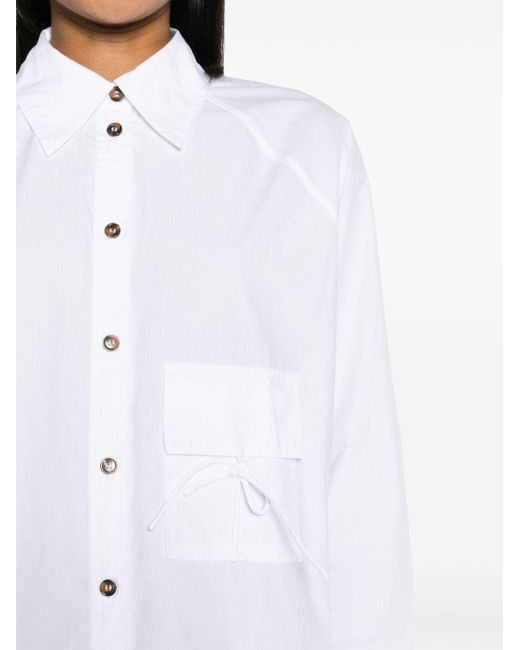 Ganni White Hemd mit Raglan-Ärmeln