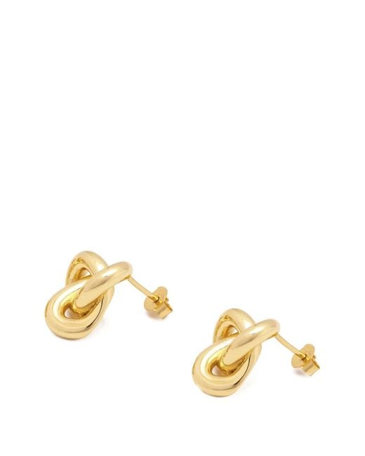 Yoj Metallic Kalno Knot Midi Earrings