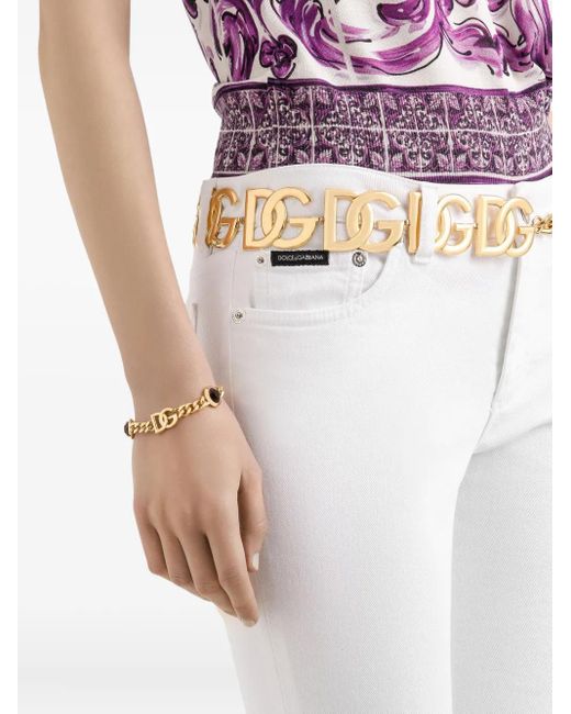 Dolce & Gabbana ロゴプレート ジーンズ White