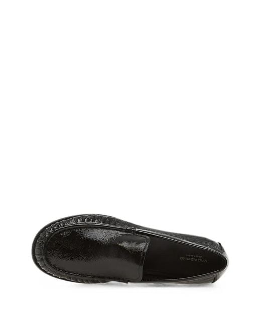 Vagabond Black Brandi Crinkled-Finish Loafers